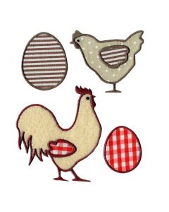 Badges Brodés Poules & Oeufs Artemio