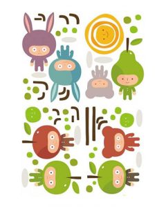 Sticker Mural Enfant : Apple Man