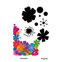 Pochoir Fleur : Fleurs Seventies