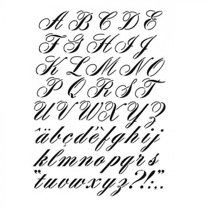 Pochoir Lettre : Alphabet Italique - LoisirCreatif.net